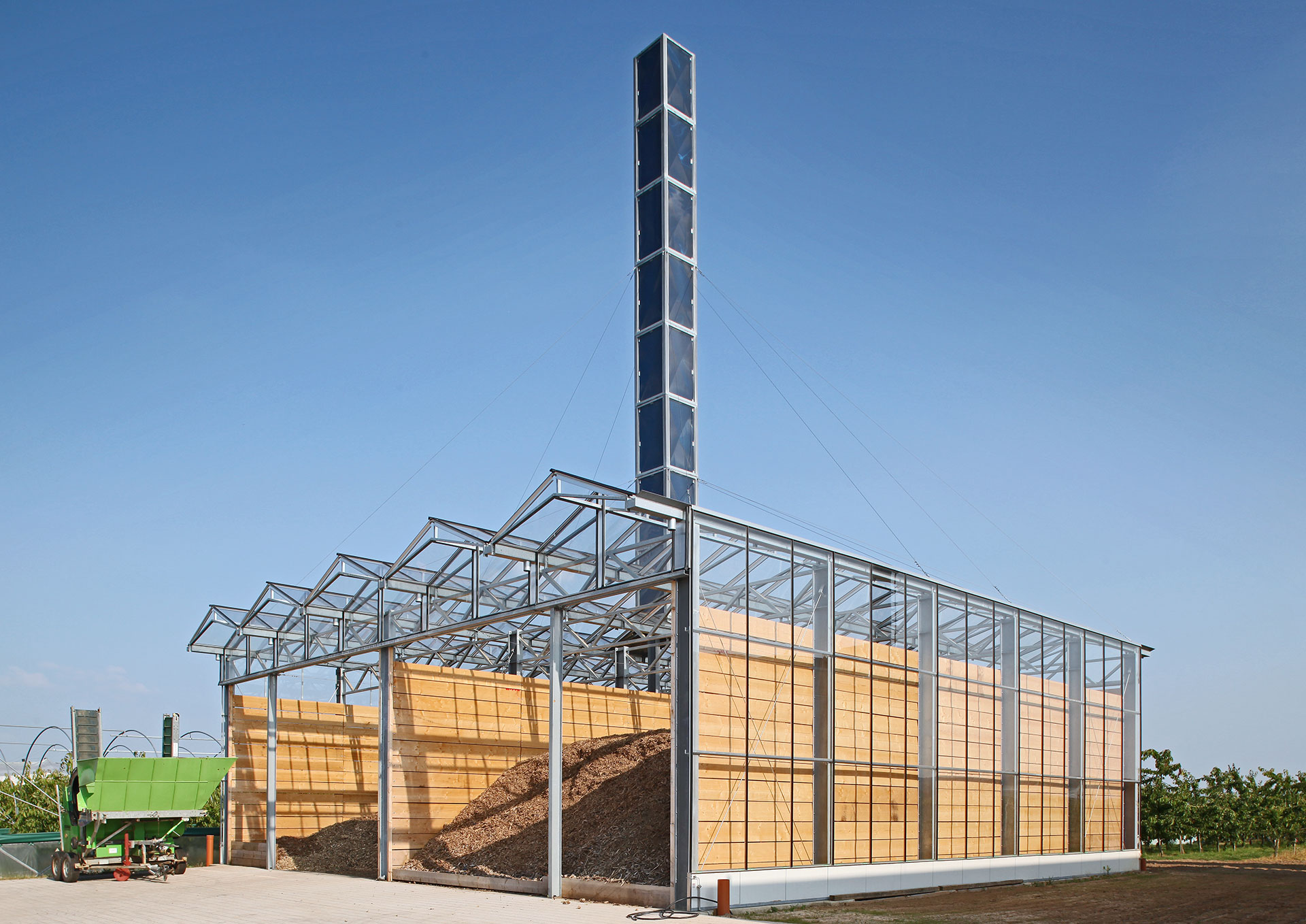 :agrohort, Forum und Holzhack-schnitzelanlage, Universität Bonn